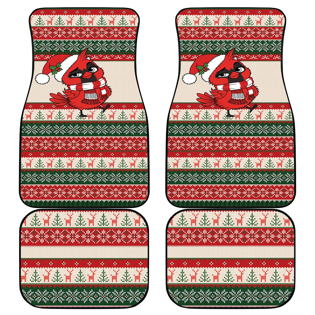 Aussie Cardinal Christmas Car Mats Festive Knitted Pattern Inspired