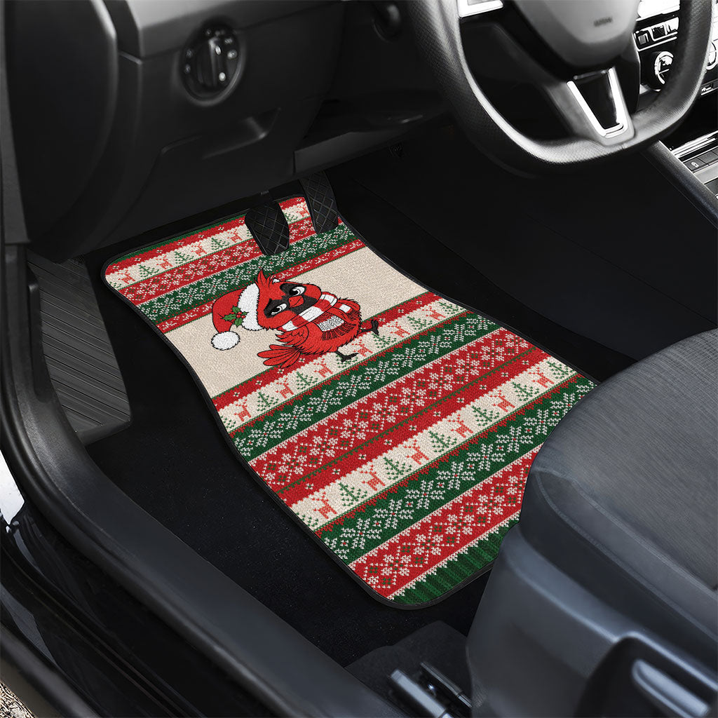 Aussie Cardinal Christmas Car Mats Festive Knitted Pattern Inspired