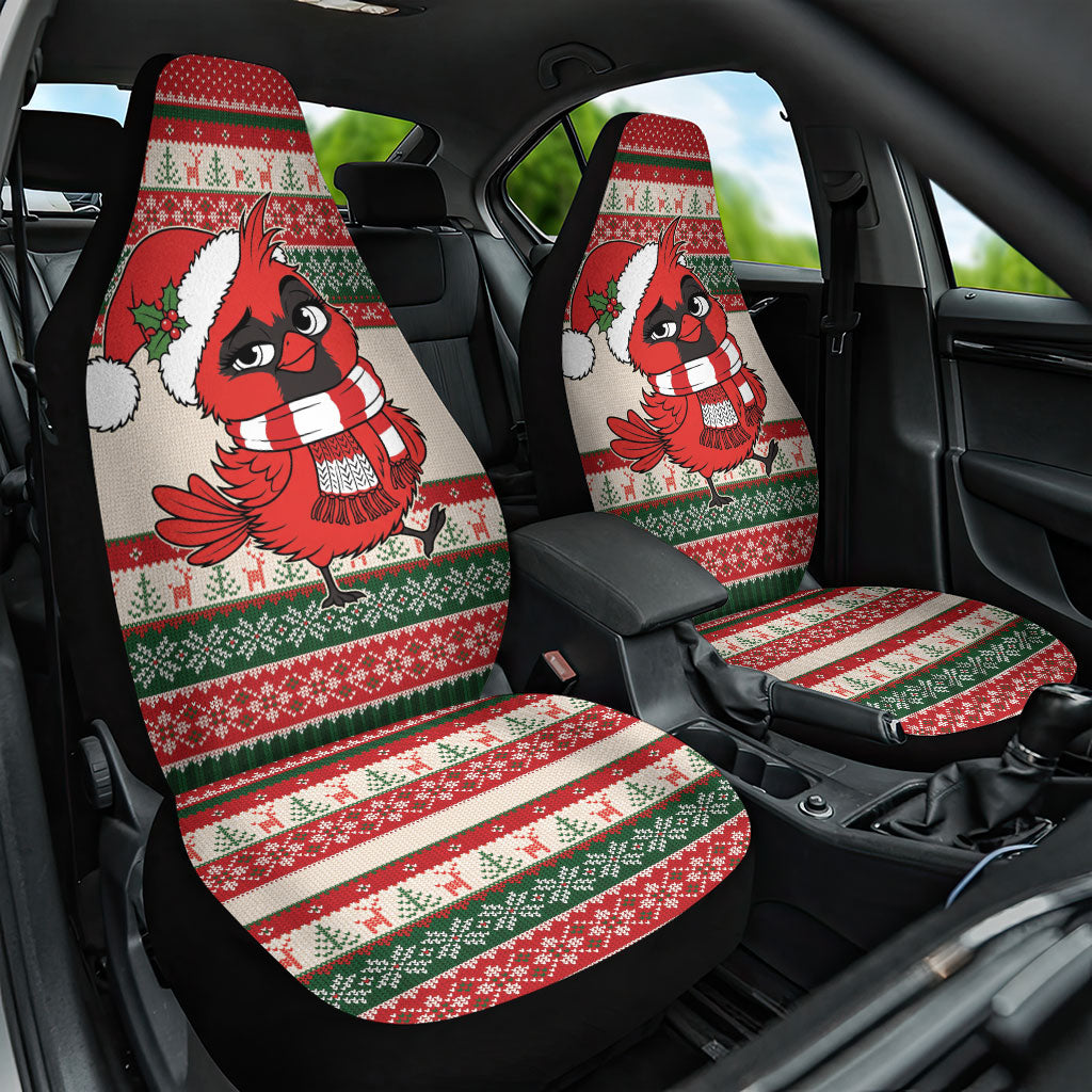 Aussie Cardinal Christmas Car Seat Cover Festive Knitted Pattern Inspired