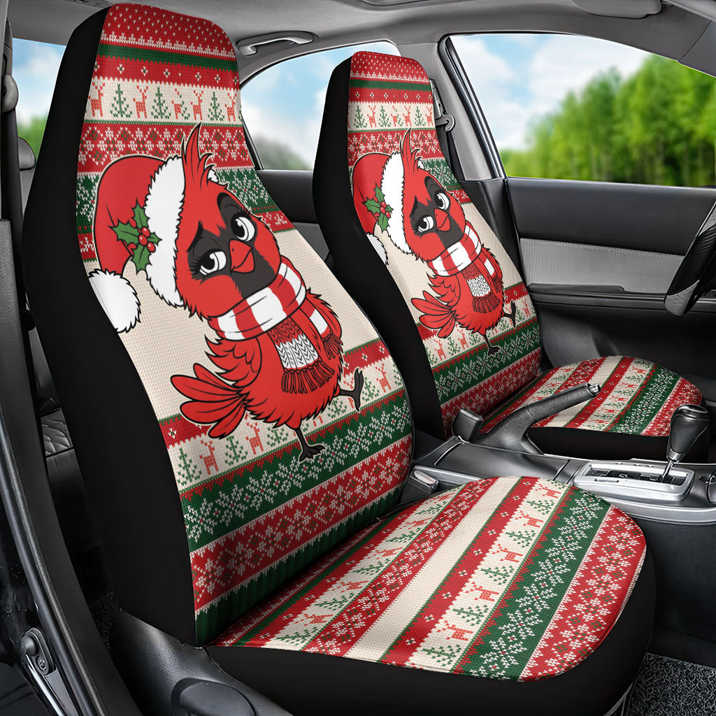 Aussie Cardinal Christmas Car Seat Cover Festive Knitted Pattern Inspired