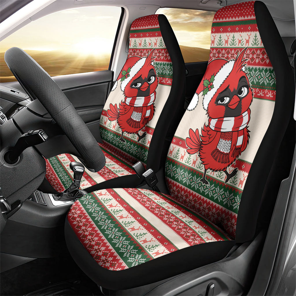 Aussie Cardinal Christmas Car Seat Cover Festive Knitted Pattern Inspired
