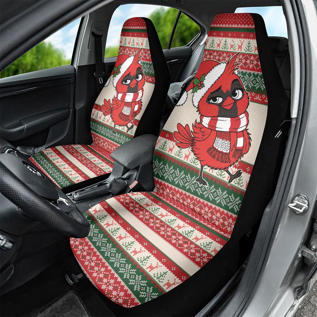 Aussie Cardinal Christmas Car Seat Cover Festive Knitted Pattern Inspired