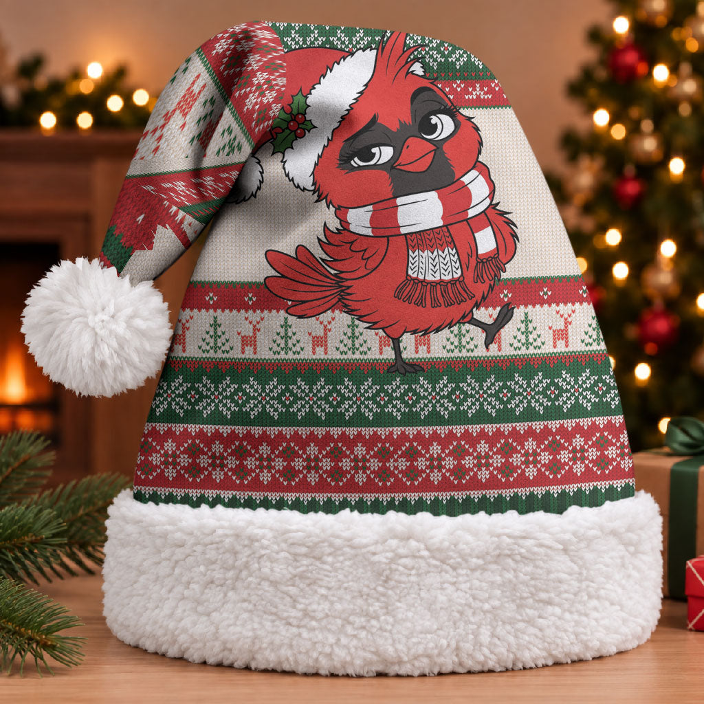 Aussie Cardinal Christmas Santa Hat Festive Knitted Pattern Inspired