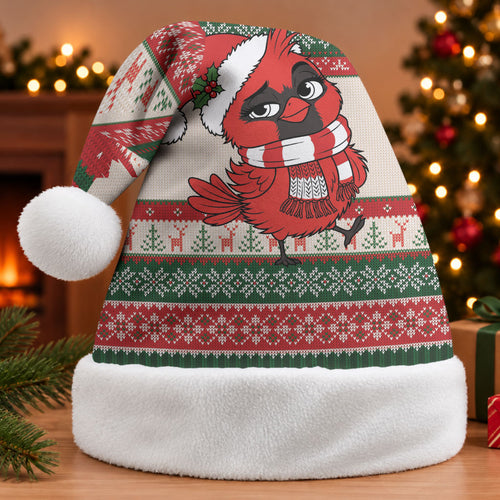 Aussie Cardinal Christmas Santa Hat Festive Knitted Pattern Inspired