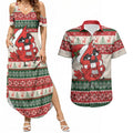 Aussie Cardinal Christmas Couples Matching Summer Maxi Dress and Hawaiian Shirt Festive Knitted Pattern Inspired
