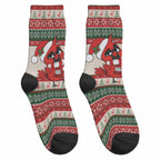 Aussie Cardinal Christmas Crew Socks Festive Knitted Pattern Inspired