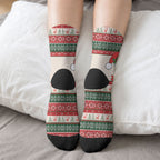 Aussie Cardinal Christmas Crew Socks Festive Knitted Pattern Inspired