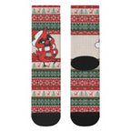 Aussie Cardinal Christmas Crew Socks Festive Knitted Pattern Inspired
