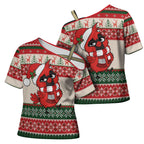 Aussie Cardinal Christmas Cross Shoulder Shirt Festive Knitted Pattern Inspired