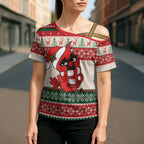 Aussie Cardinal Christmas Cross Shoulder Shirt Festive Knitted Pattern Inspired