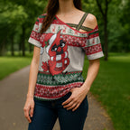 Aussie Cardinal Christmas Cross Shoulder Shirt Festive Knitted Pattern Inspired
