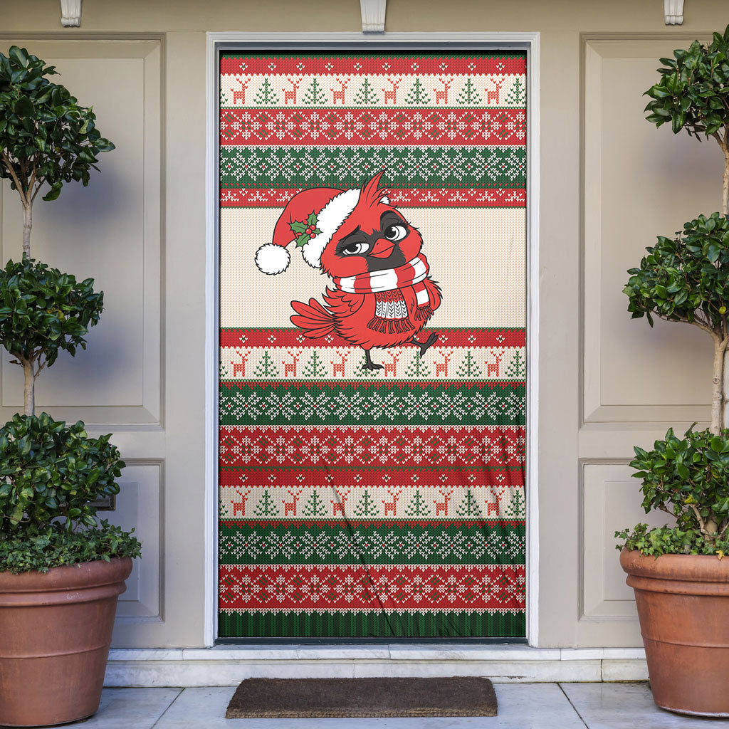 Aussie Cardinal Christmas Door Cover Festive Knitted Pattern Inspired