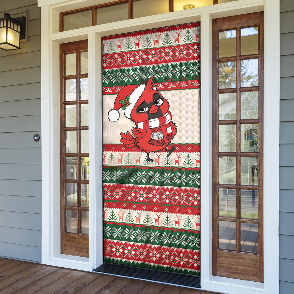 Aussie Cardinal Christmas Door Cover Festive Knitted Pattern Inspired