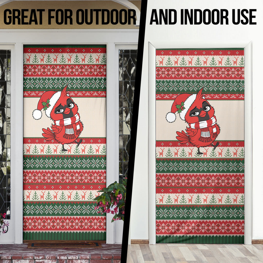 Aussie Cardinal Christmas Door Cover Festive Knitted Pattern Inspired