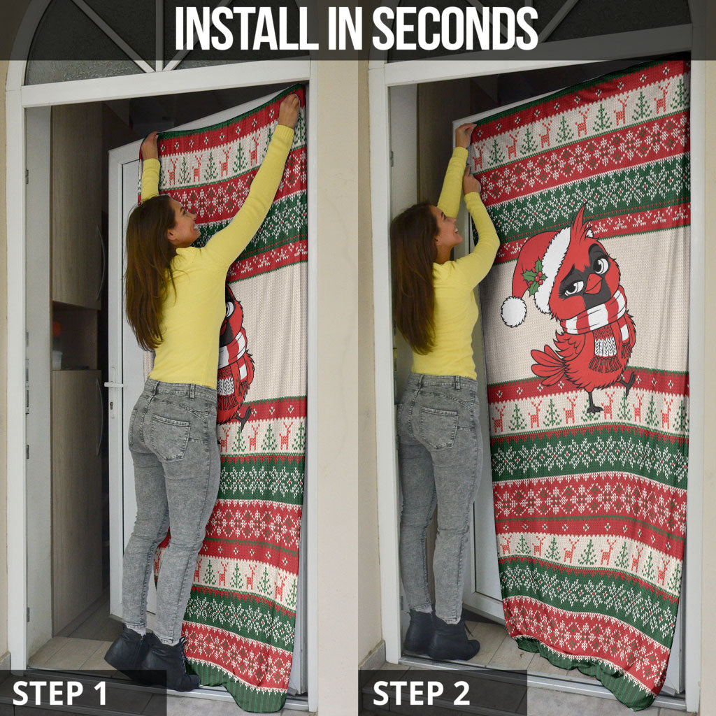 Aussie Cardinal Christmas Door Cover Festive Knitted Pattern Inspired