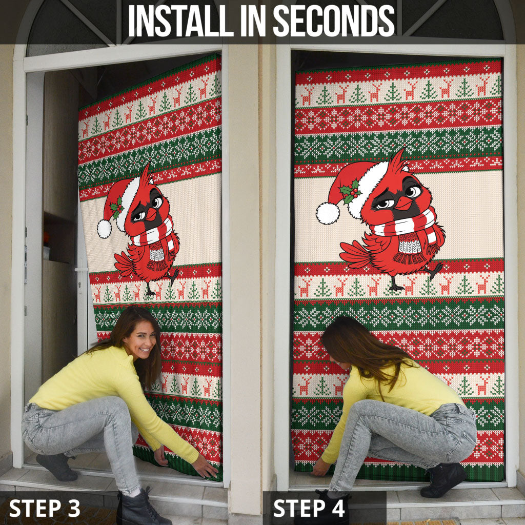 Aussie Cardinal Christmas Door Cover Festive Knitted Pattern Inspired