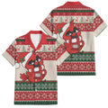 Aussie Cardinal Christmas Family Matching Tank Maxi Dress and Hawaiian Shirt Festive Knitted Pattern Inspired