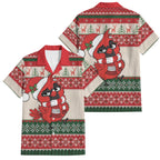Aussie Cardinal Christmas Family Matching Tank Maxi Dress and Hawaiian Shirt Festive Knitted Pattern Inspired