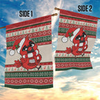 Aussie Cardinal Christmas Garden Flag Festive Knitted Pattern Inspired