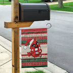 Aussie Cardinal Christmas Garden Flag Festive Knitted Pattern Inspired
