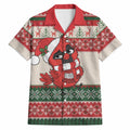 Aussie Cardinal Christmas Hawaiian Shirt Festive Knitted Pattern Inspired