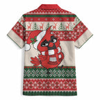 Aussie Cardinal Christmas Hawaiian Shirt Festive Knitted Pattern Inspired