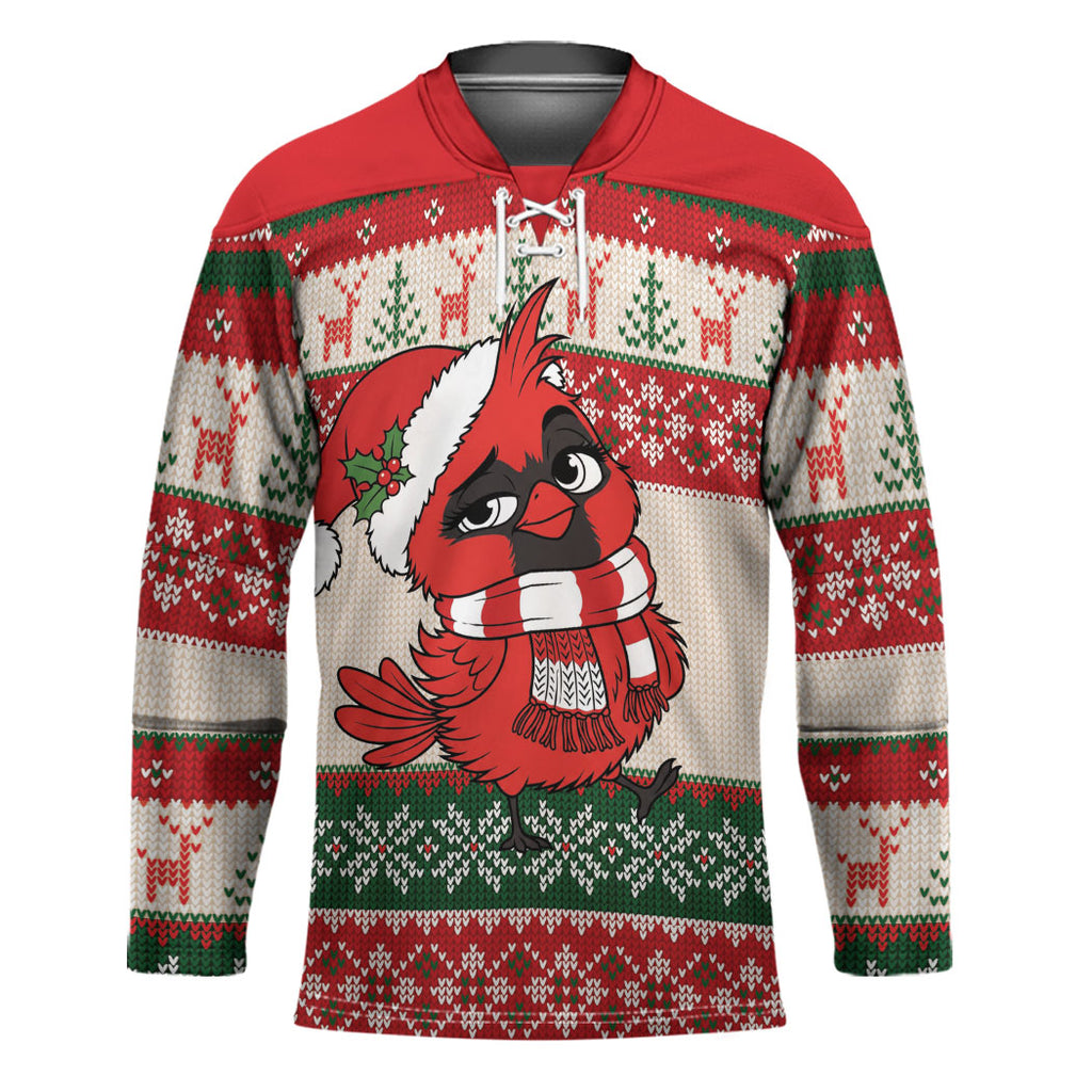 Aussie Cardinal Christmas Hockey Jersey Festive Knitted Pattern Inspired