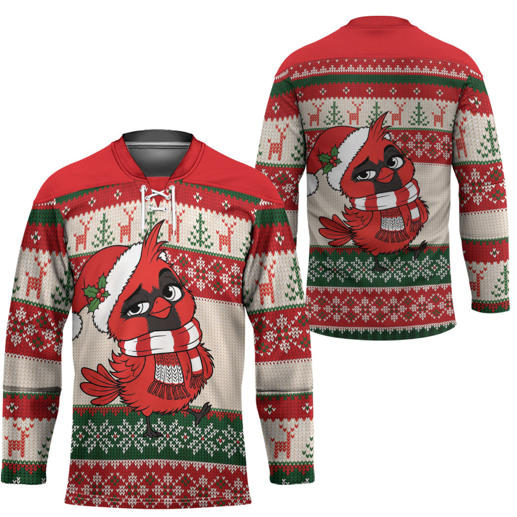 Aussie Cardinal Christmas Hockey Jersey Festive Knitted Pattern Inspired