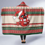 Aussie Cardinal Christmas Hooded Blanket Festive Knitted Pattern Inspired