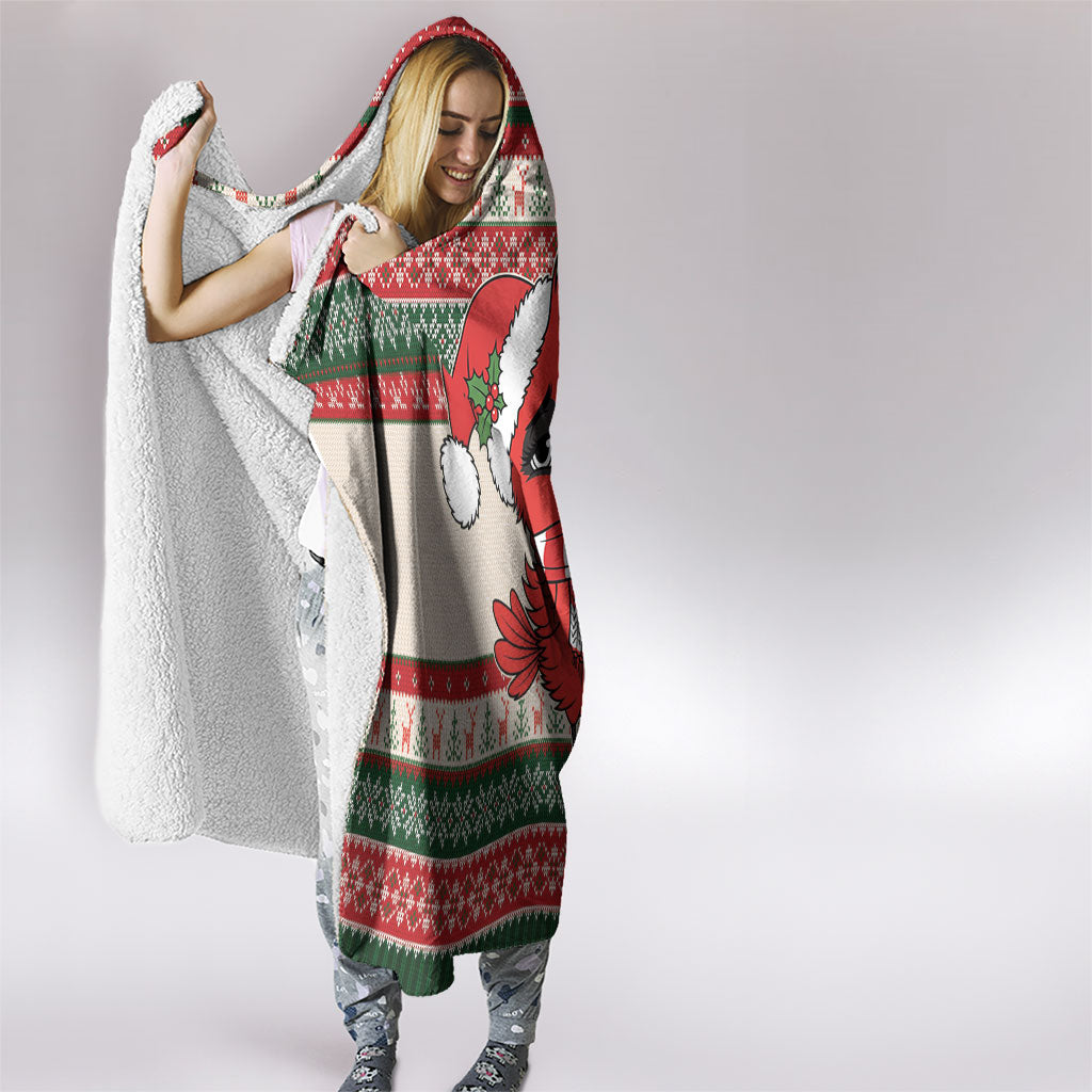 Aussie Cardinal Christmas Hooded Blanket Festive Knitted Pattern Inspired