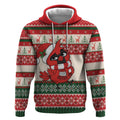 Aussie Cardinal Christmas Hoodie Festive Knitted Pattern Inspired