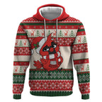 Aussie Cardinal Christmas Hoodie Festive Knitted Pattern Inspired
