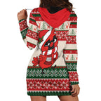 Aussie Cardinal Christmas Hoodie Dress Festive Knitted Pattern Inspired
