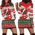 Aussie Cardinal Christmas Hoodie Dress Festive Knitted Pattern Inspired