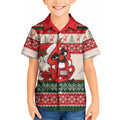 Aussie Cardinal Christmas Kid Hawaiian Shirt Festive Knitted Pattern Inspired