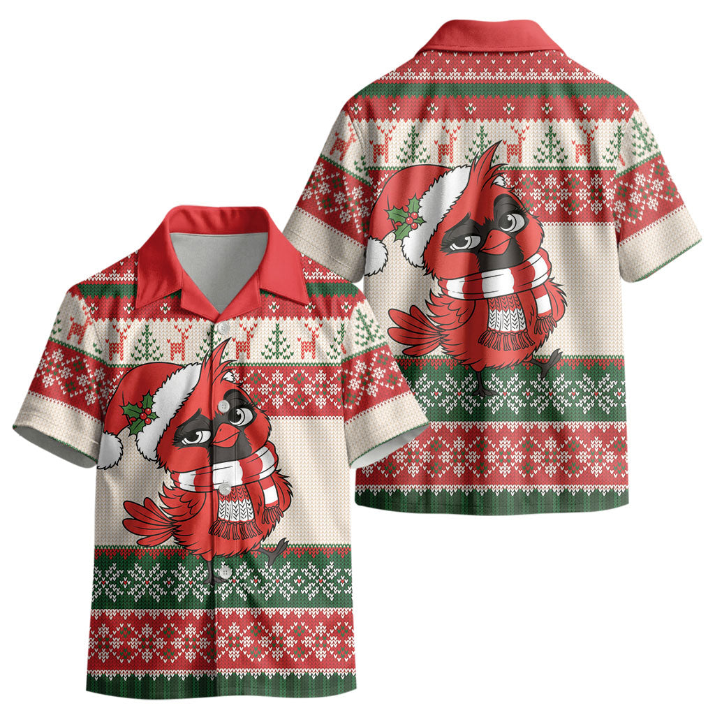 Aussie Cardinal Christmas Kid Hawaiian Shirt Festive Knitted Pattern Inspired