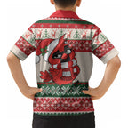 Aussie Cardinal Christmas Kid Hawaiian Shirt Festive Knitted Pattern Inspired