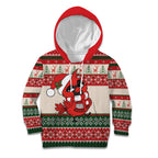 Aussie Cardinal Christmas Kid Hoodie Festive Knitted Pattern Inspired