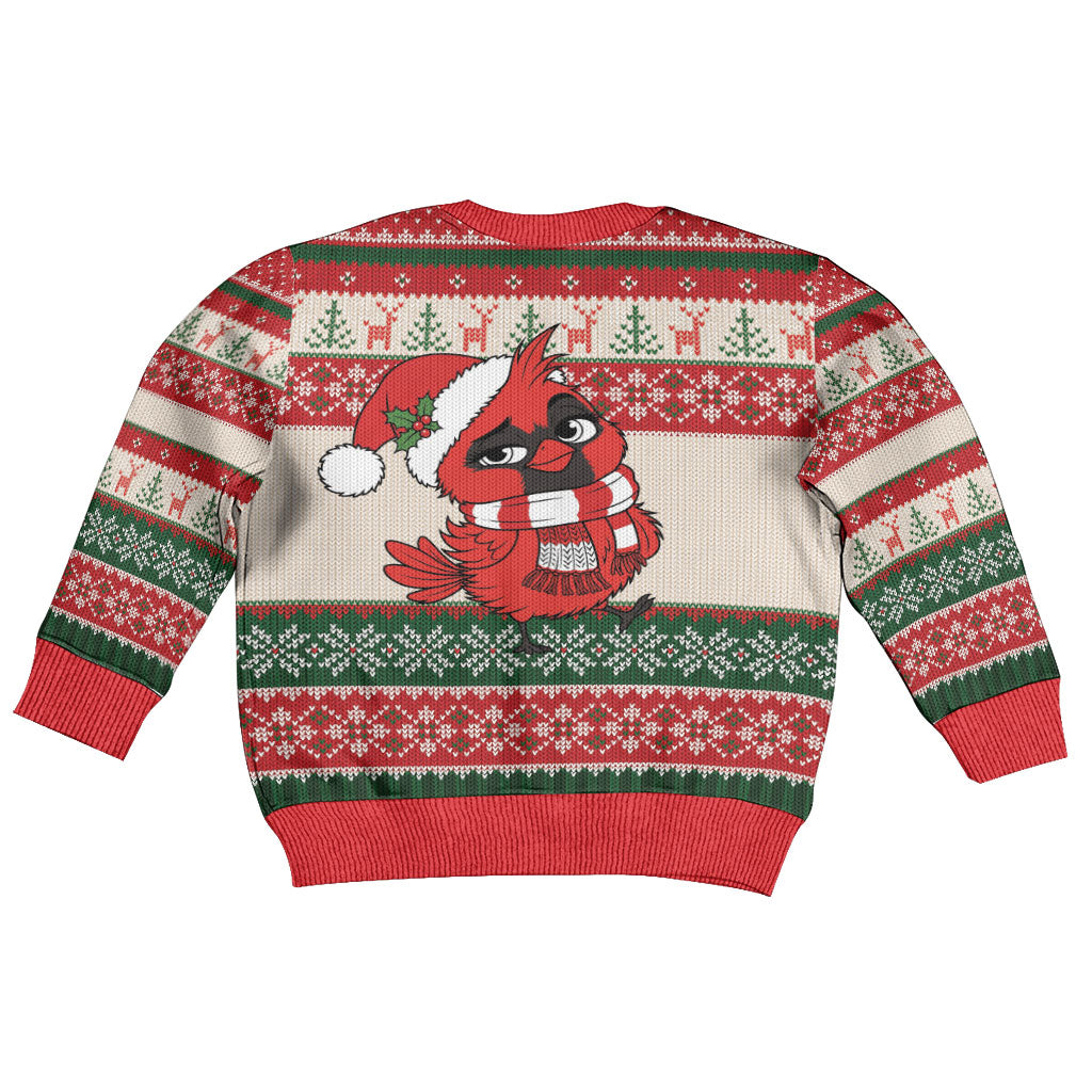 Aussie Cardinal Christmas Kid Ugly Christmas Sweater Festive Knitted Pattern Inspired
