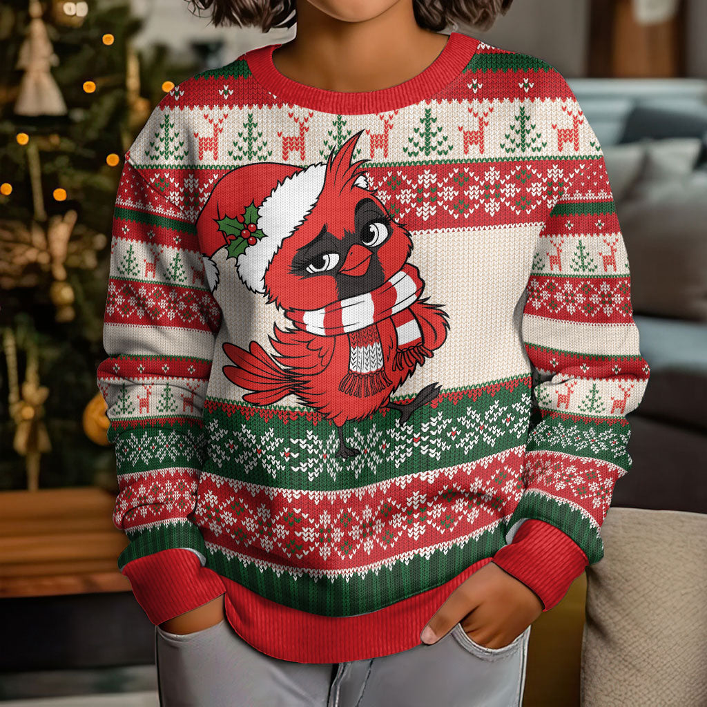 Aussie Cardinal Christmas Kid Ugly Christmas Sweater Festive Knitted Pattern Inspired