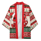 Aussie Cardinal Christmas Kimono Festive Knitted Pattern Inspired