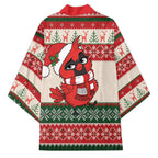 Aussie Cardinal Christmas Kimono Festive Knitted Pattern Inspired