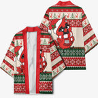 Aussie Cardinal Christmas Kimono Festive Knitted Pattern Inspired