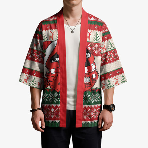 Aussie Cardinal Christmas Kimono Festive Knitted Pattern Inspired