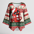 Aussie Cardinal Christmas Kimono Sleeve Blouse Festive Knitted Pattern Inspired