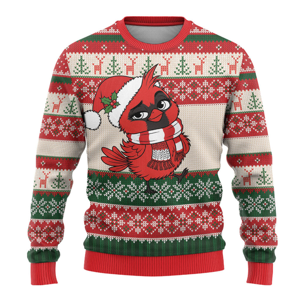 Aussie Cardinal Christmas Ugly Christmas Sweater Festive Knitted Pattern Inspired