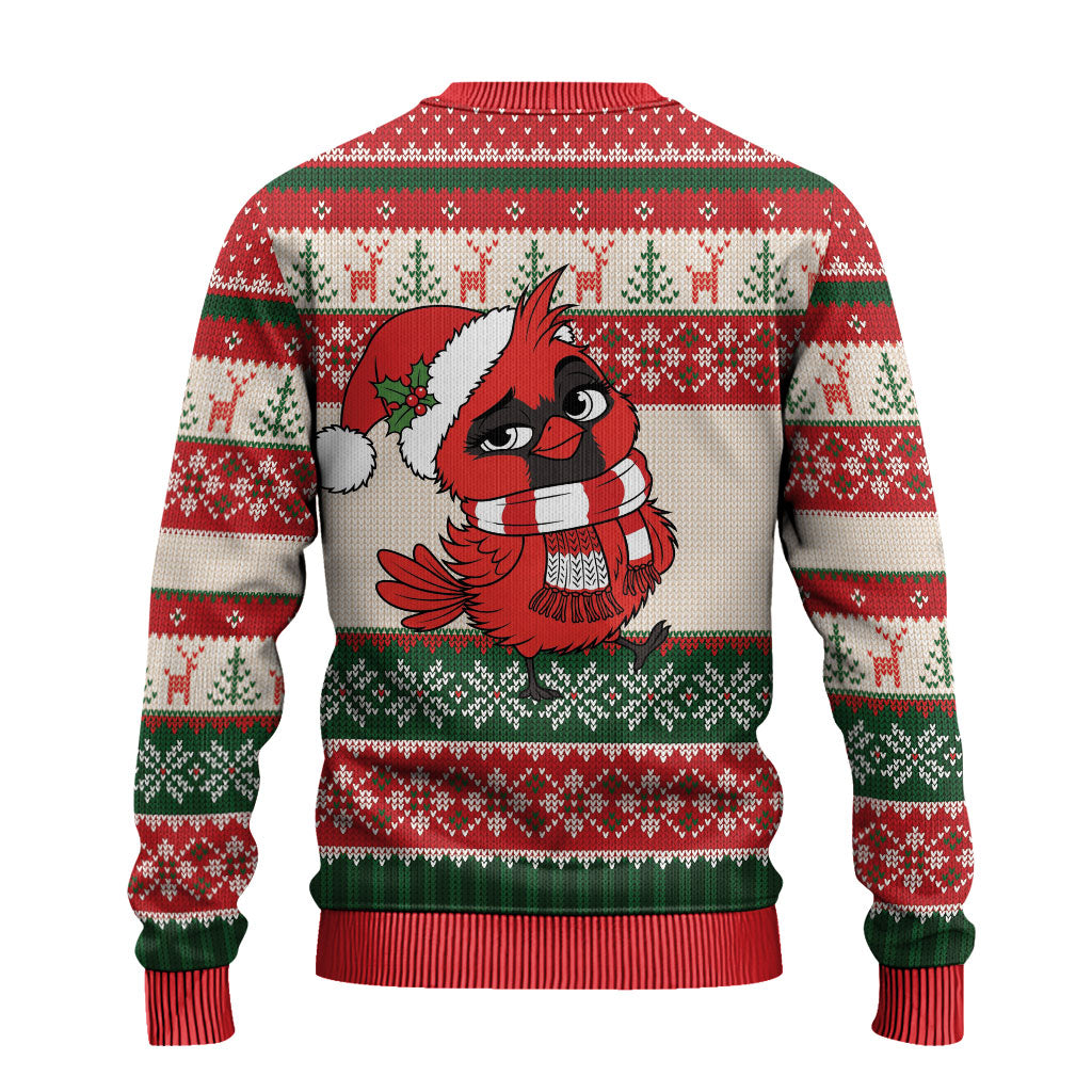 Aussie Cardinal Christmas Ugly Christmas Sweater Festive Knitted Pattern Inspired