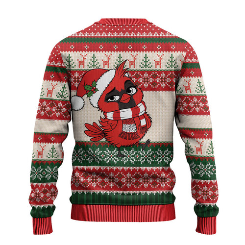Aussie Cardinal Christmas Ugly Christmas Sweater Festive Knitted Pattern Inspired
