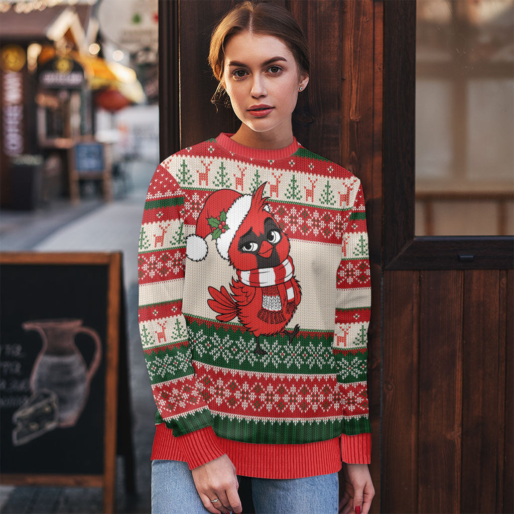Aussie Cardinal Christmas Ugly Christmas Sweater Festive Knitted Pattern Inspired