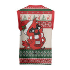 Aussie Cardinal Christmas Knitted V-Neck Vest Festive Knitted Pattern Inspired